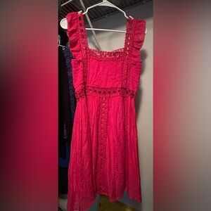 Elegant Pink Ruffle Dress